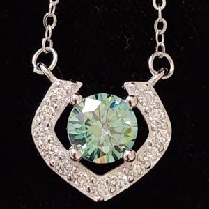 New Certified Moissanite Necklace, 1.0 ct